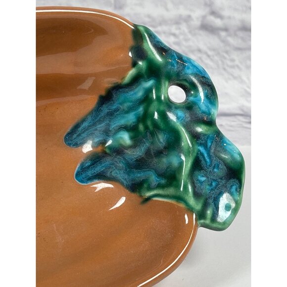 Terracotta Bowl Handcrafted Ceramic Southwest Chili Pepper Green Glaze Vintage - Picture 5 of 11